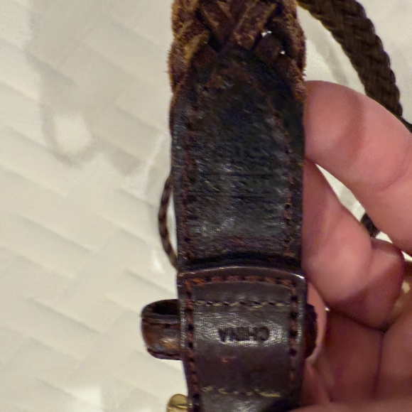 Lands’ End Leather Braid Belt — Dark Brown, Size 36 - Picture 3 of 4